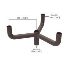 22.66 in. 120-Degree Triple Bullhorn Mounting Bracket Tenon Adapter for Round Outdoor Pole Lights