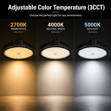 J&H LED 100W LED UFO High Bay Light, 15000 Lumens, Selectable 3CCT