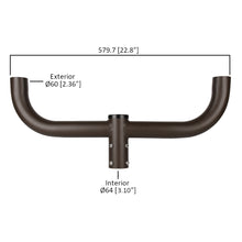 30 in. 180-Degree Round Double Bullhorn Mounting Bracket Tenon Adapter for Outdoor Pole Lights