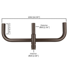 44 in. 180-Degree Triple Bullhorn Mounting Bracket Tenon Adapter for Round Outdoor Pole Lights