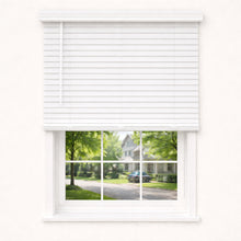 Cordless 2" Faux Wood Blind, 23" W x 72" H, Outside Mount, White