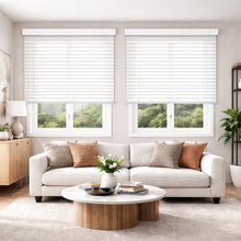 Cordless 2" Faux Wood Blind, 23" W x 72" H, Outside Mount, White