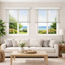 Cordless 2" Faux Wood Blind, 23" W x 72" H, Outside Mount, White