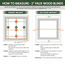 Cordless 2″ Faux Wood Blind, 22″ W x 84″ H, Door Mount, White