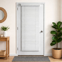 Cordless 2" Faux Wood Blind, 25" W x 72" H, Door Mount, White