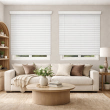 Cordless 2" Faux Wood Blind, 59" W x 72" H, Outside Mount, White