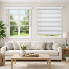 Cordless 2" Faux Wood Blind, 59" W x 72" H, Outside Mount, White