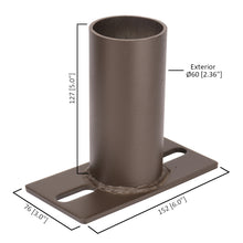 6 in. Side Tenon for Square Outdoor Pole Lights