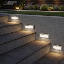 J&H LED 6W Horizontal LED Step Light, Gray Recessed Wall Light