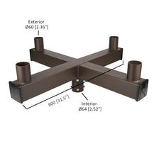 25 in. 90-Degree Quad Low Profile Bullhorn Mounting Bracket Tenon Adapter for Round Outdoor Pole Lights