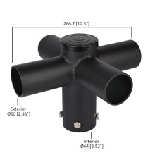 9 inch 90-Degree Quad Spoke Bracket for Round LED Outdoor Pole Lights