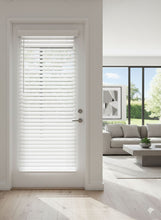 Cordless 2″ Faux Wood Blind, 24″ W x 84″ H, Door Mount, White
