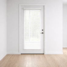 Cordless 2″ Faux Wood Blind, 22″ W x 84″ H, Door Mount, White