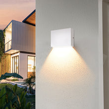 5.5 in. 1-Light White Square LED Outdoor Wall Light Lantern Sconce with Selectable CCT