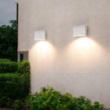 5.5 in. 1-Light White Square LED Outdoor Wall Light Lantern Sconce with Selectable CCT