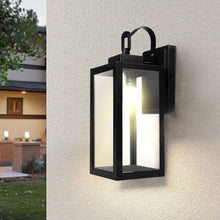 13 in. 1-Light Matte Black Outdoor Wall Lantern Sconce