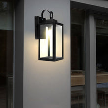 13 in. 1-Light Matte Black Outdoor Wall Lantern Sconce