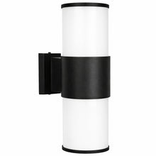 13 in. 2-Light Matte Black Outdoor Wall Lantern Sconce