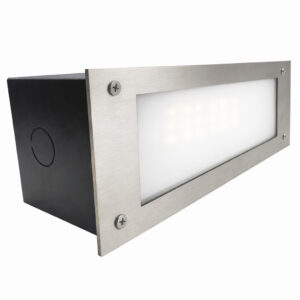 J&H LED Horizontal Hardwired LED Step Light, Gray Recessed Wall Stair Light, Selectable CCT 27000K/4000K/5000K
