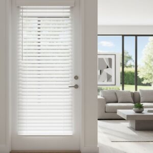 Faux Wood 2-inch Blinds White 22x84 Door Mount